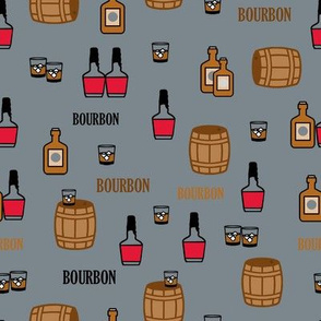 Bourbon Bottle Whiskey  Dark Grey Background Smaller Design