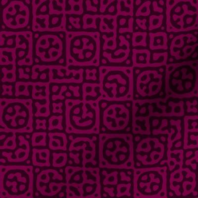 circles in squares in Tyrian purple - Turing pattern 6
