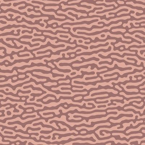 wave or tree bark pattern, terracotta pink - Turing pattern #5