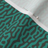 wave or tree bark pattern, teal and olive - Turing pattern #5