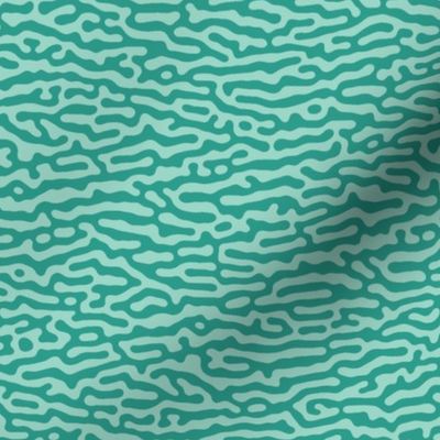 wave or tree bark pattern, teal - Turing pattern #5