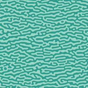 wave or tree bark pattern, teal - Turing pattern #5