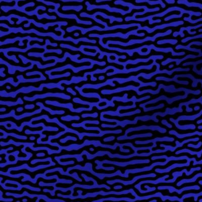 wave or tree bark pattern, indigo and black - Turing pattern #5