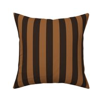 Large Dark Cocoa Awning Stripe Pattern Vertical in Cinnamon Spice