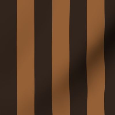 Large Dark Cocoa Awning Stripe Pattern Vertical in Cinnamon Spice