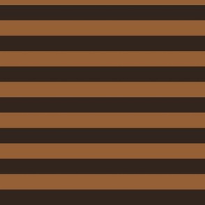 Dark Cocoa Awning Stripe Pattern Horizontal in Cinnamon Spice