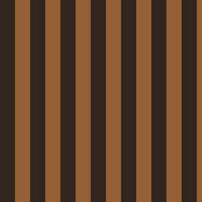 Dark Cocoa Awning Stripe Pattern Vertical in Cinnamon Spice