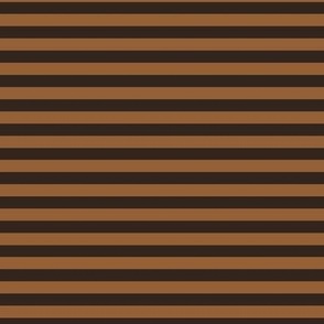 Dark Cocoa Bengal Stripe Pattern Horizontal in Cinnamon Spice