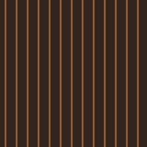 Dark Cocoa Pin Stripe Pattern Vertical in Cinnamon Spice