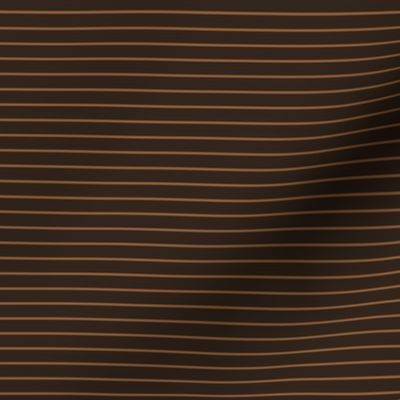 Small Dark Cocoa Pin Stripe Pattern Horizontal in Cinnamon Spice