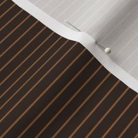 Small Dark Cocoa Pin Stripe Pattern Horizontal in Cinnamon Spice