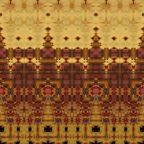 Persian Palace Sunset Rusty Brown Gold Green