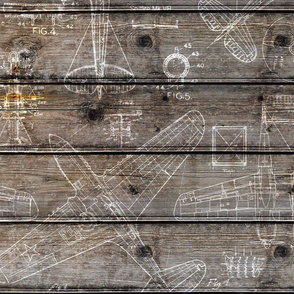 Airplanes on Barn wood - large scale