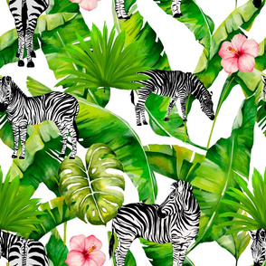 Zebra print,tropical art
