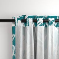 Teal Blue Green Floral Graphic Oversize