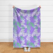 Jumbo Tropical fern-green purple-bkgrd