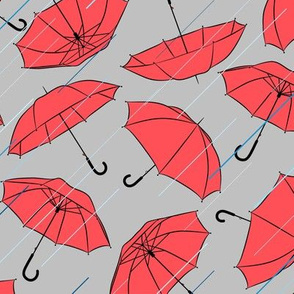 Umbrellas And Raindrops