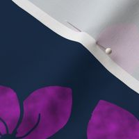 Midnight Plumeria Flower-violet on navy