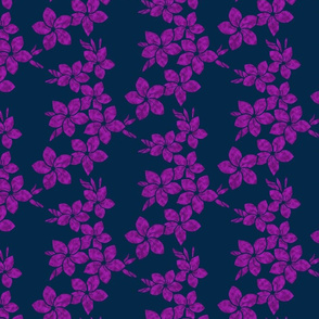 small Midnight Plumeria flower-violet on Navy
