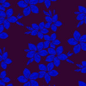 Midnight Plumeria Flower-royal on maroon