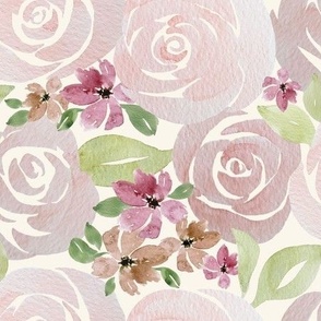 antique roses in beige