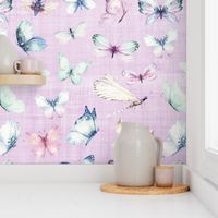 butterfly lilac linen