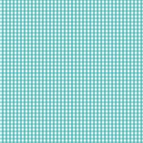 gingham ultra small teal