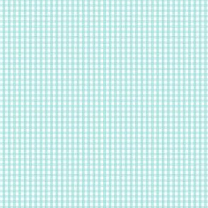 gingham ultra small light teal