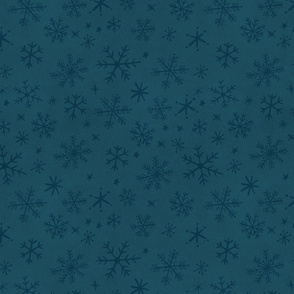 Dark Blue Snowflake Print Large