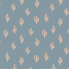The minimalist boho garden cactus plants desert pattern baby neutral nursery stone blue beige sand
