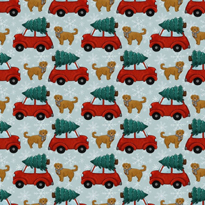 Classic Christmas Car and Cozy Dog