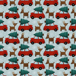 Classic Christmas Car and Reindeer