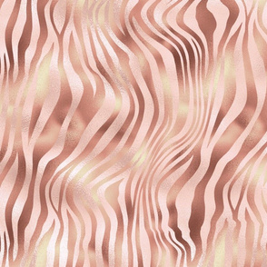 Animal Print Zebra Stripes Bright Pink Golden Bronze