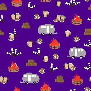 Fire Pit Purple Background