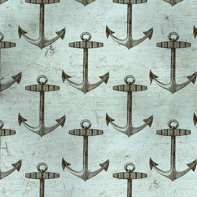 Wooden Anchors Fabric, Wallpaper and Home Decor
