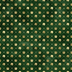 St Patricks Day Golden Clover Shamrock Vintage Green