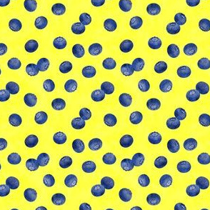 (small scale) blueberries on yellow - LAD20