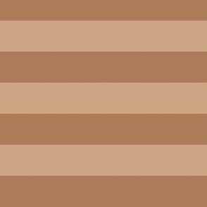 Large Almond Awning Stripe Pattern Horizontal in Hazelnut Color