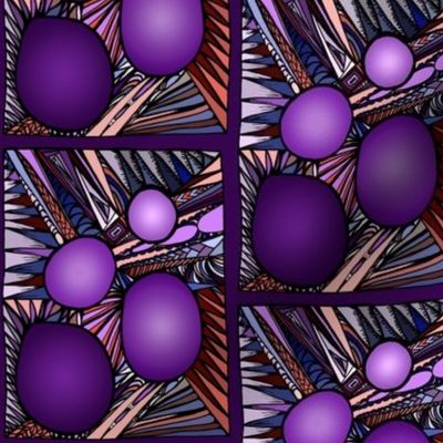 Irregular Circles Abstract 1 PURPLE PURPLE