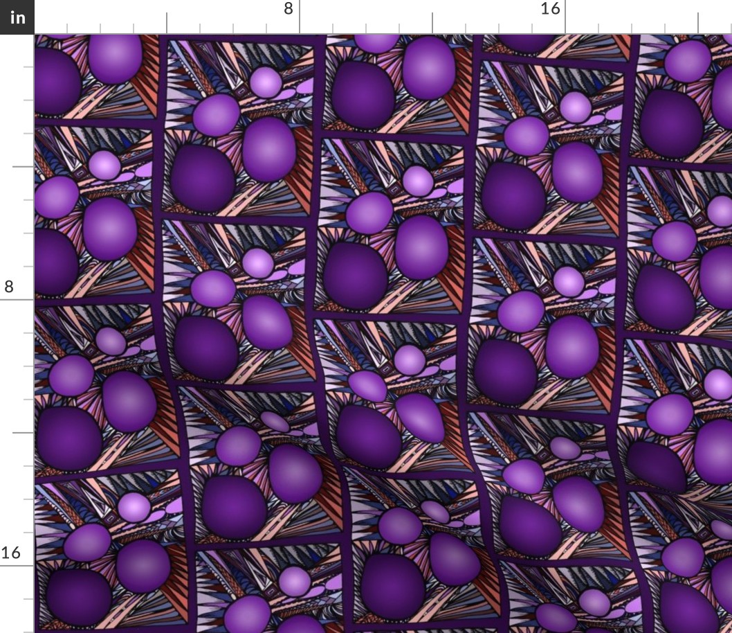 Irregular Circles Abstract 1 PURPLE PURPLE