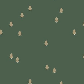 Little messy Christmas trees Scandinavian pine tree forest winter holidays neutral nursery green moss sage