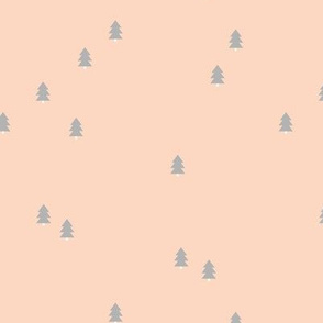 Little messy Christmas trees Scandinavian pine tree forest winter holidays neutral nursery beige soft sand blue