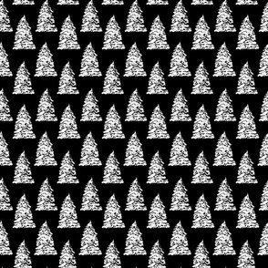 Black and White Christmas Tree Print