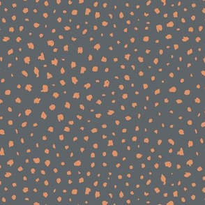 Little messy spots and speckles panther animal skin abstract minimal dots in charcoal gray caramel burnt orange SMALL