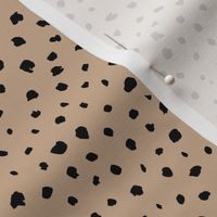 Little messy spots and speckles panther animal skin abstract minimal dots in black beige khaki latte SMALL 