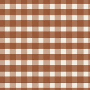 Farmhouse Gingham Check in Saddle Brown