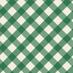 Farmhouse Diagonal Check Plaid in Grass Green