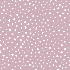 Little messy spots and speckles panther animal skin abstract minimal dots in mauve lilac purple white SMALL 