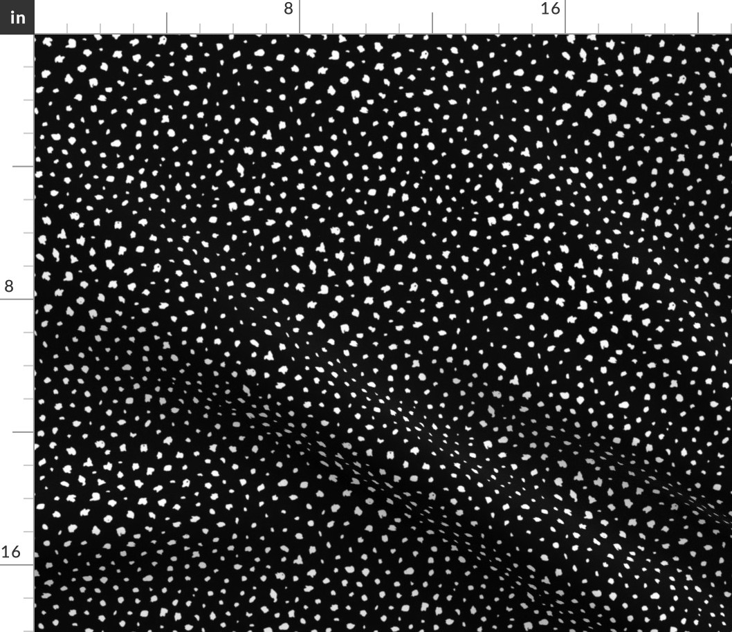 Little messy spots and speckles panther animal skin abstract minimal dots monochrome white spots on black SMALL 