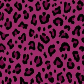 ★ LEOPARD PRINT in FUCHSIA PURPLE ★ Medium Scale / Collection : Leopard spots – Punk Rock Animal Print